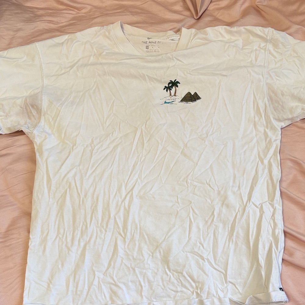 Nike White Tee with Tropical Graphic